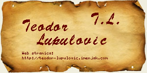 Teodor Lupulović vizit kartica